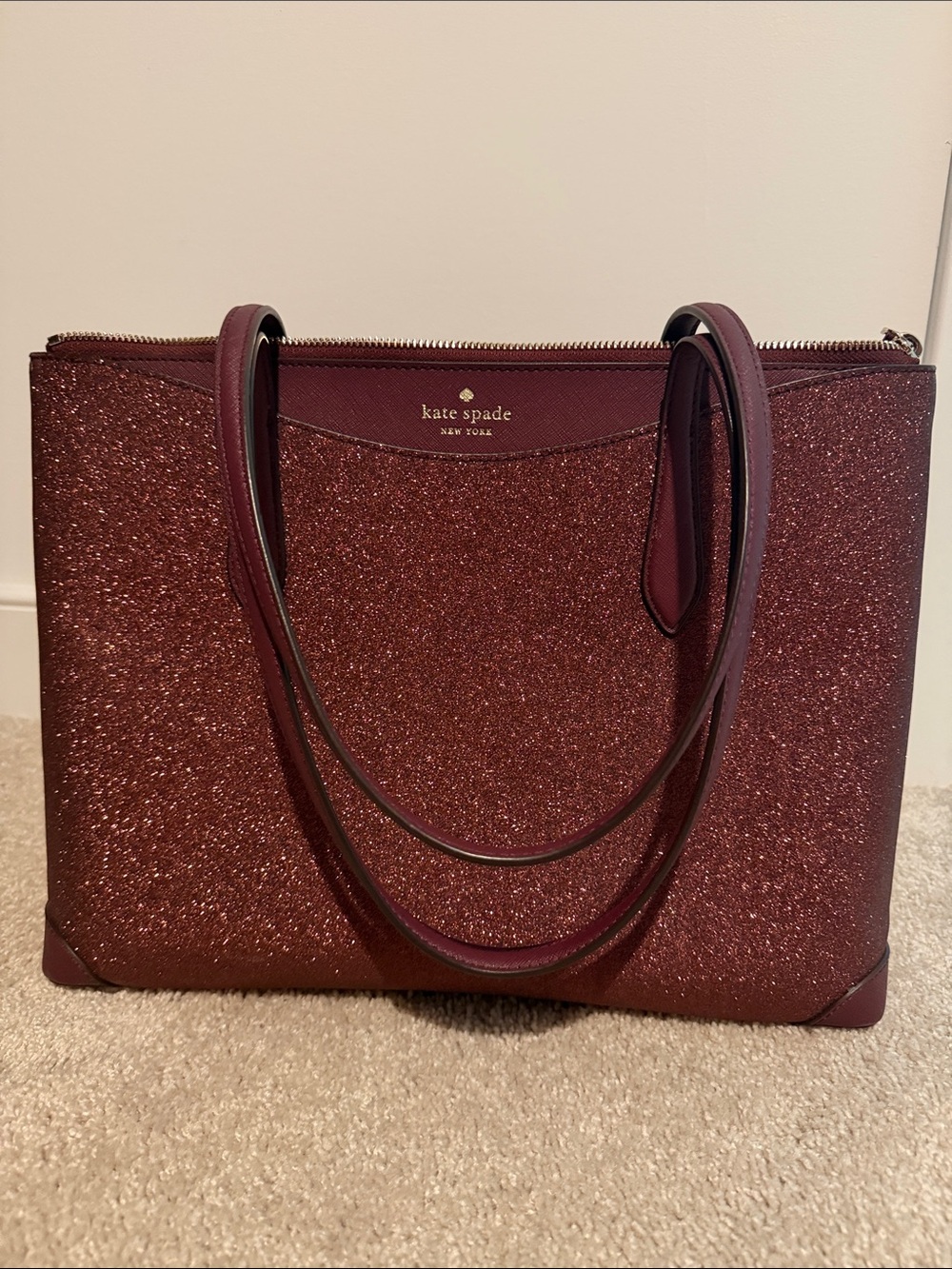 kate spade Glitter Tote in Wine